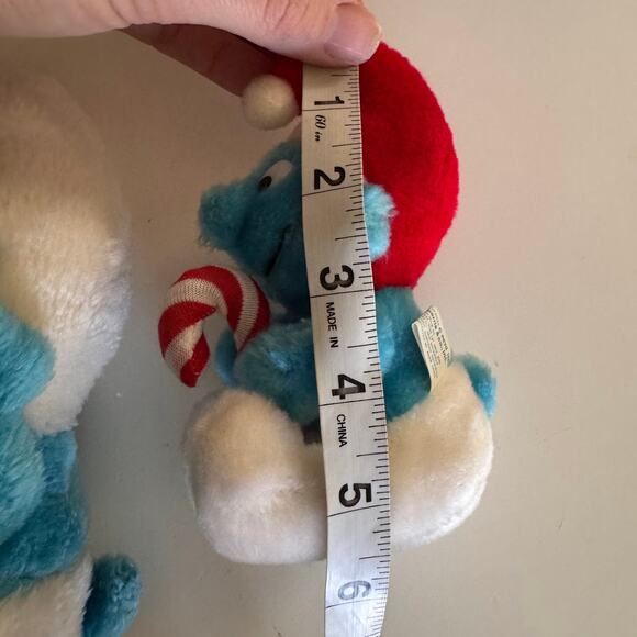 Vintage 1980s Blue Smurf Plush Stuffed Animals PEYO - Picture 5 of 8